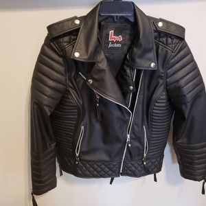Ladies pleather biker style jacket size 2x